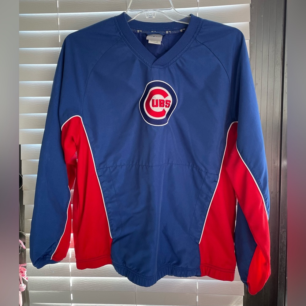 **VINTAGE** Chicago Cubs Pullover Windbreaker - Men's L - Red & Blue - MLB